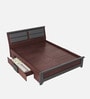 Ryouta Upholstered King Size Bed in Wenge Finish with Drawer Storage