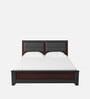 Ryouta Upholstered King Size Bed in Wenge Finish with Drawer Storage