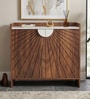 Ryuk 2 Door Shoe Cabinet In Brown Maple & White Color