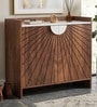 Ryuk 2 Door Shoe Cabinet In Brown Maple & White Color