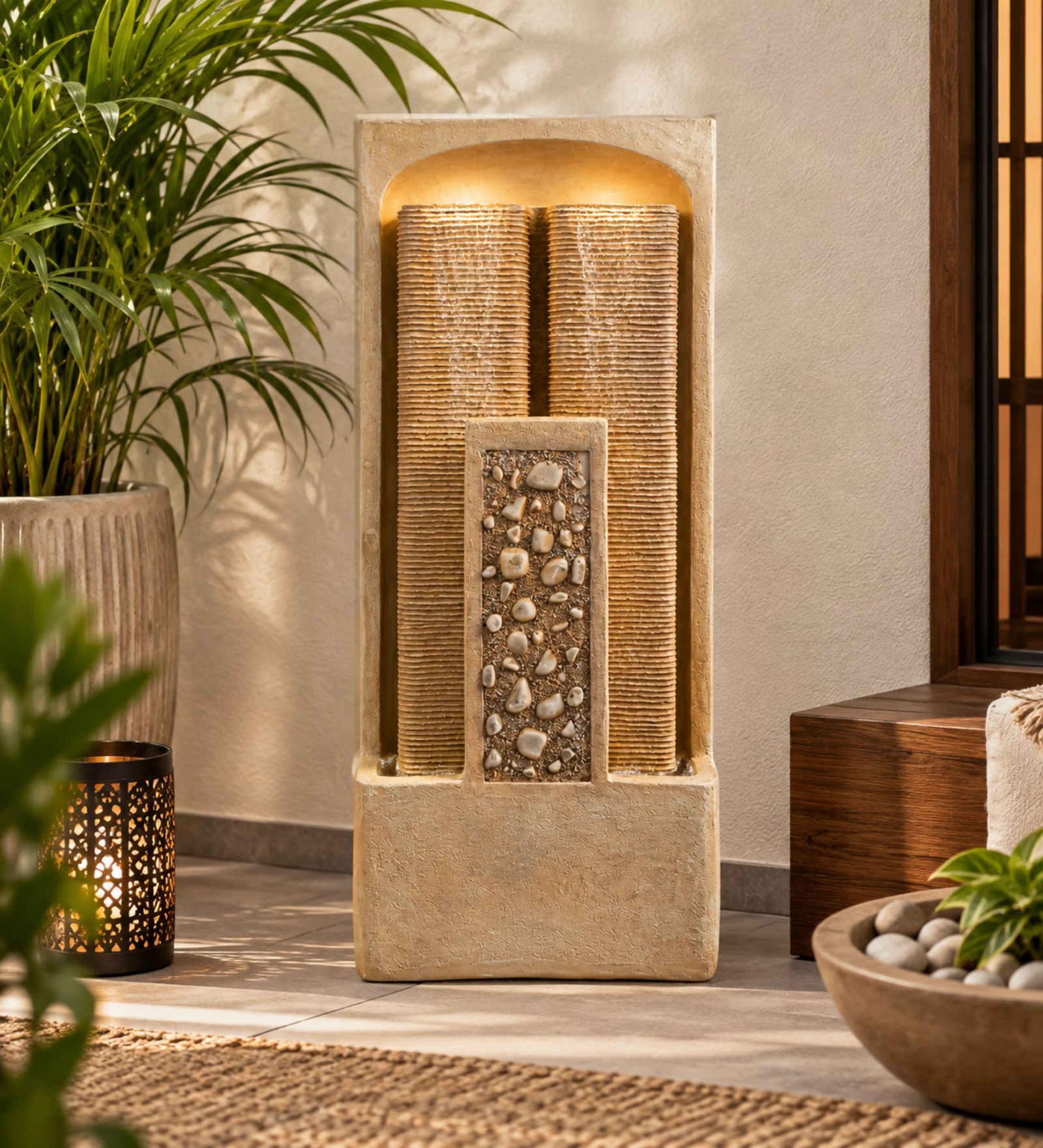 Golden Glow Rain Curtain Water Fountain