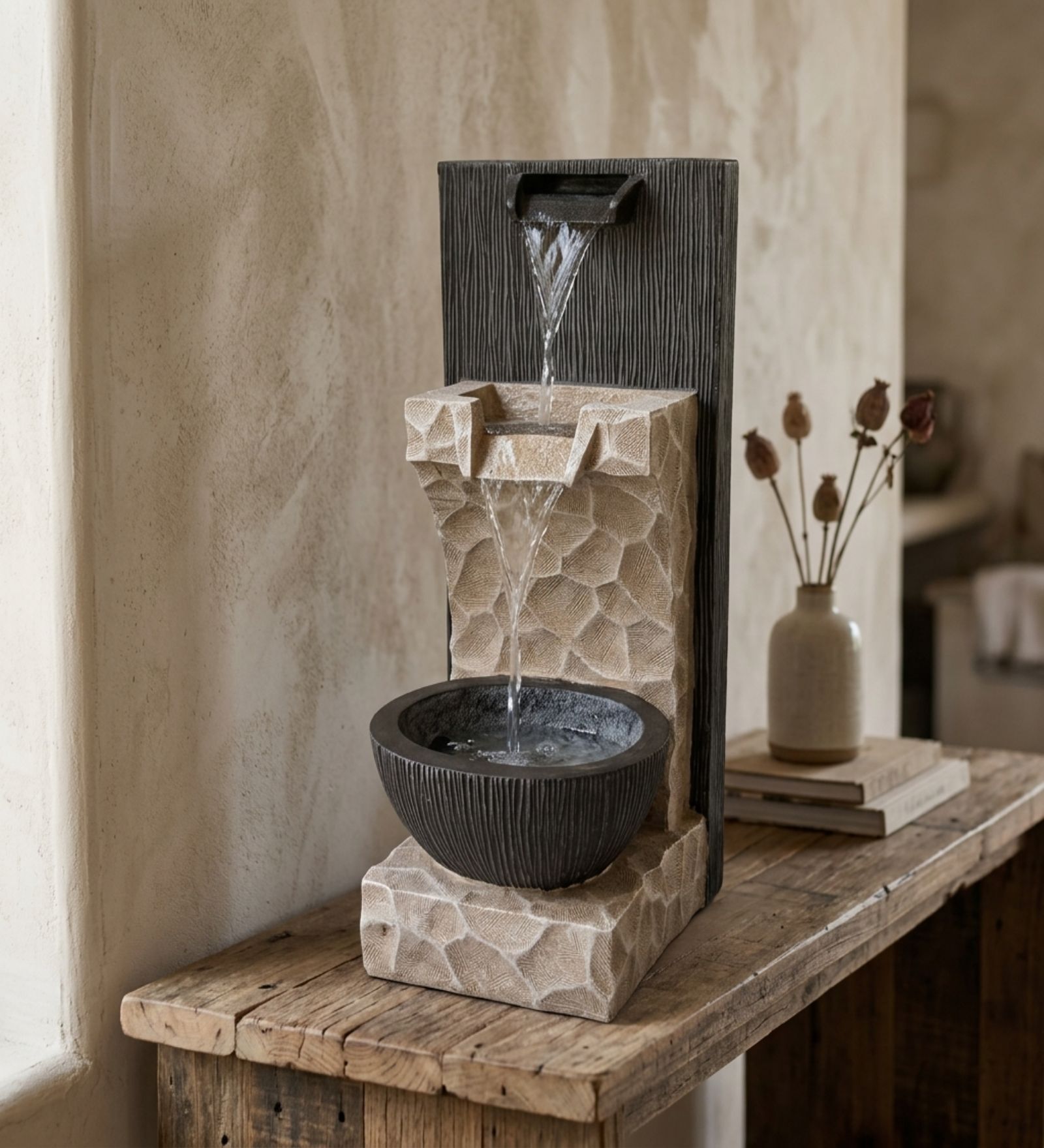 Ivory Pebble Serenity Water Fountain