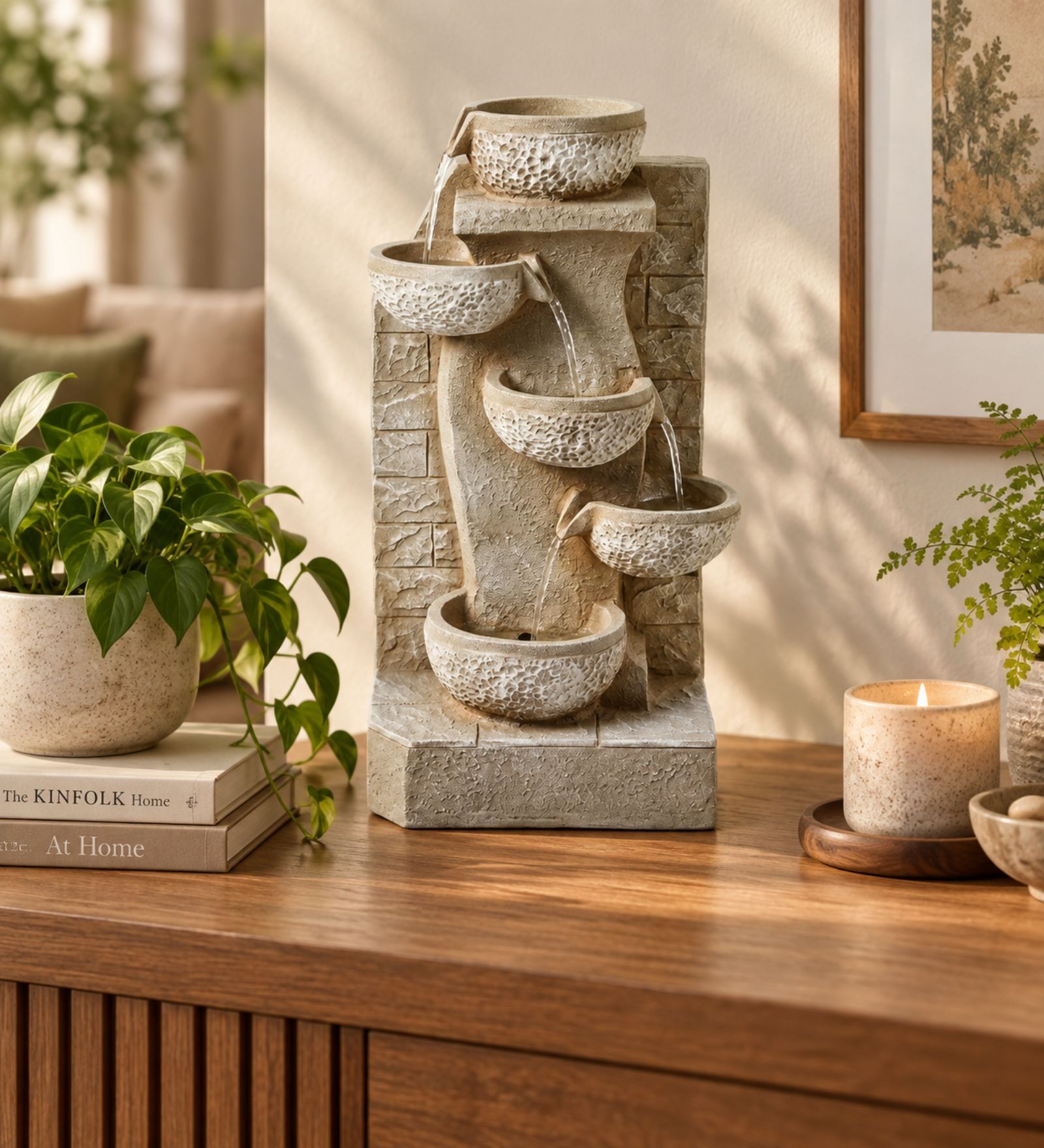 Zen Harmony Multi-Tier Cascading Tabletop Water Fountain/4