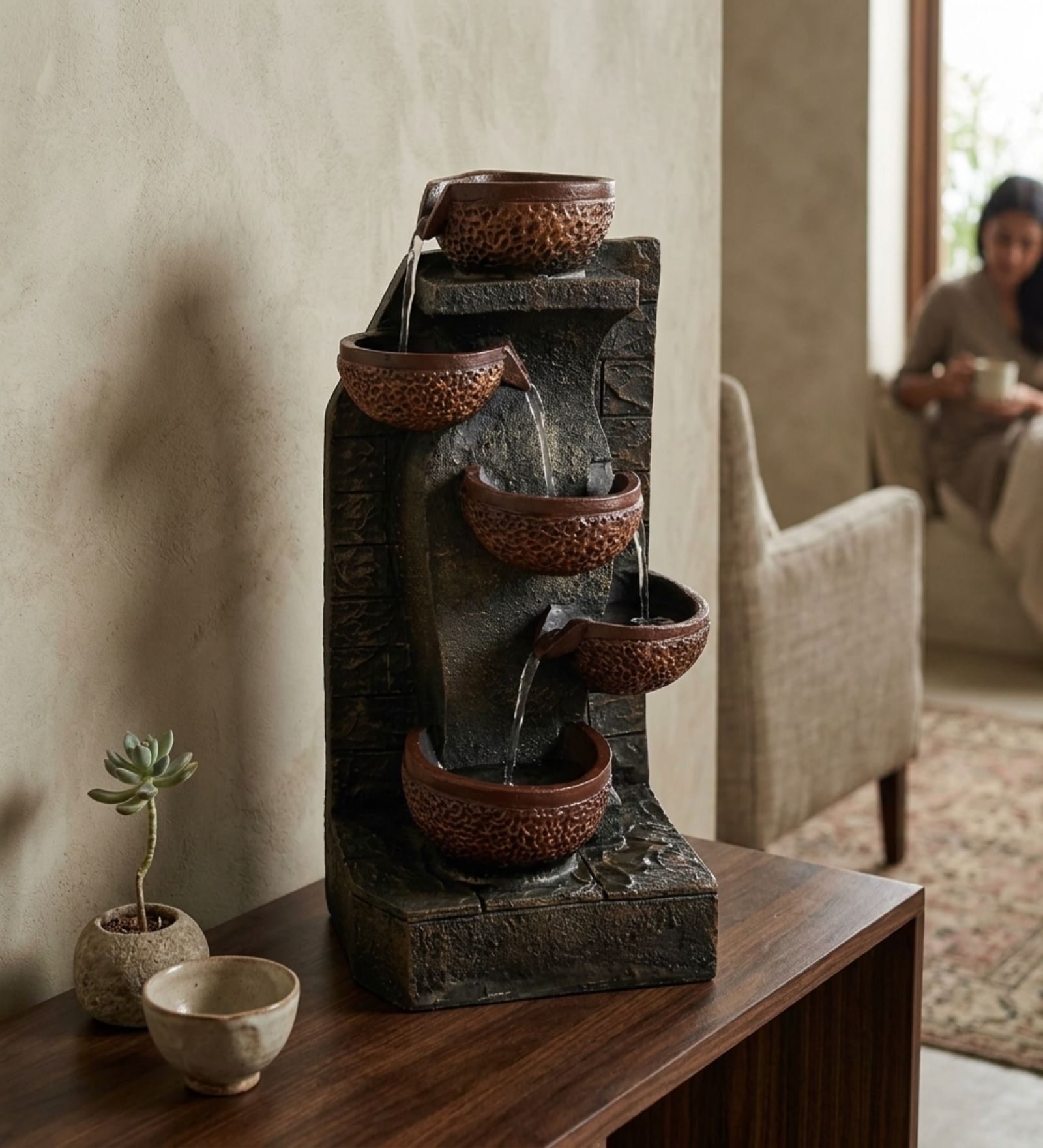 Zen Harmony Multi-Tier Cascading Tabletop Water Fountain/6