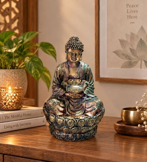 Meditating Buddha Serenity Water Fountain