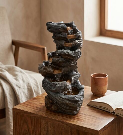 Spiral Stone Cascade Water Fountain