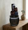 Rustic Barrel Cascade Water Fountain with Tap and Bucket/1
