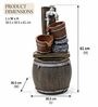 Rustic Barrel Cascade Water Fountain with Tap and Bucket/1