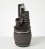 Rustic Barrel Cascade Water Fountain with Tap and Bucket/3