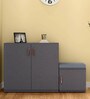 S29 Shoe Rack with Seating in Grey Finish