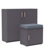 S29 Shoe Rack with Seating in Grey Finish