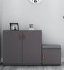 S29 Shoe Rack with Seating in Grey Finish