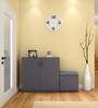 S29 Shoe Rack with Seating in Grey Finish