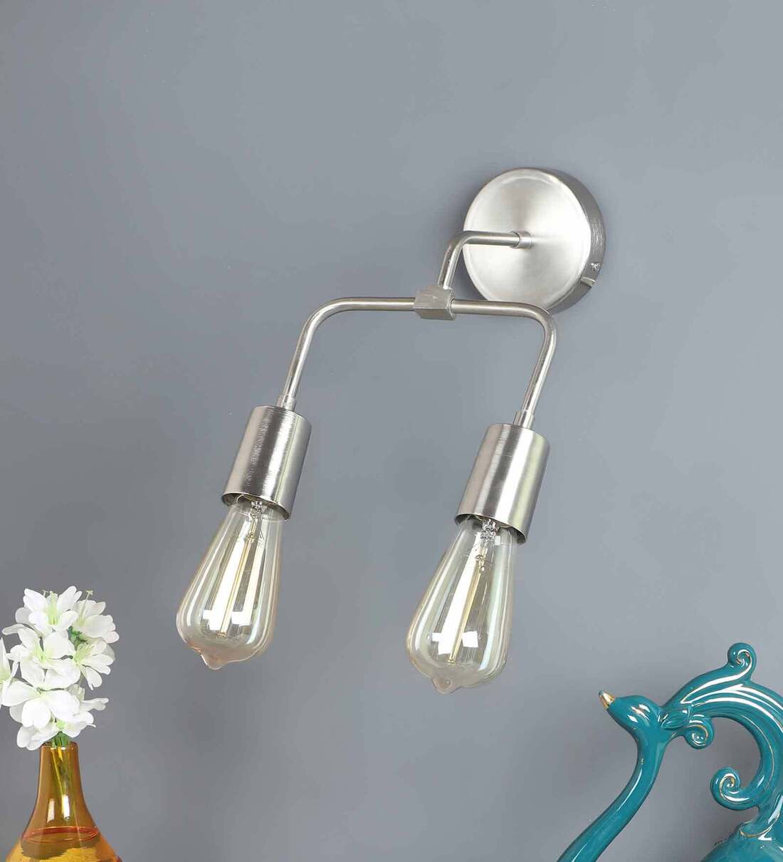 Trapzo Silver Metal Wall Sconces