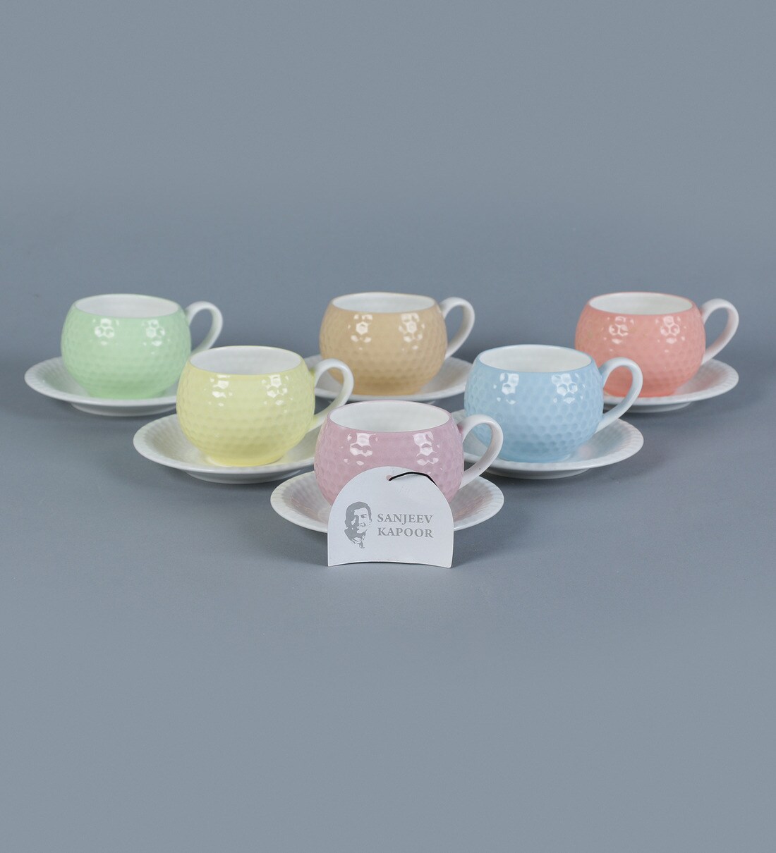 Buy Sanjeev Kapoor's Spice Cups & Saucers Set of 6 Online Bone