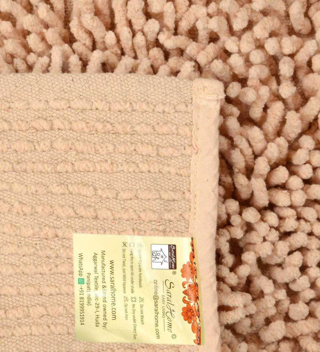 Buy Beige Cotton Shag 3 x 5 Feet Machine Made Carpet by Saral Home Online Shag Carpets