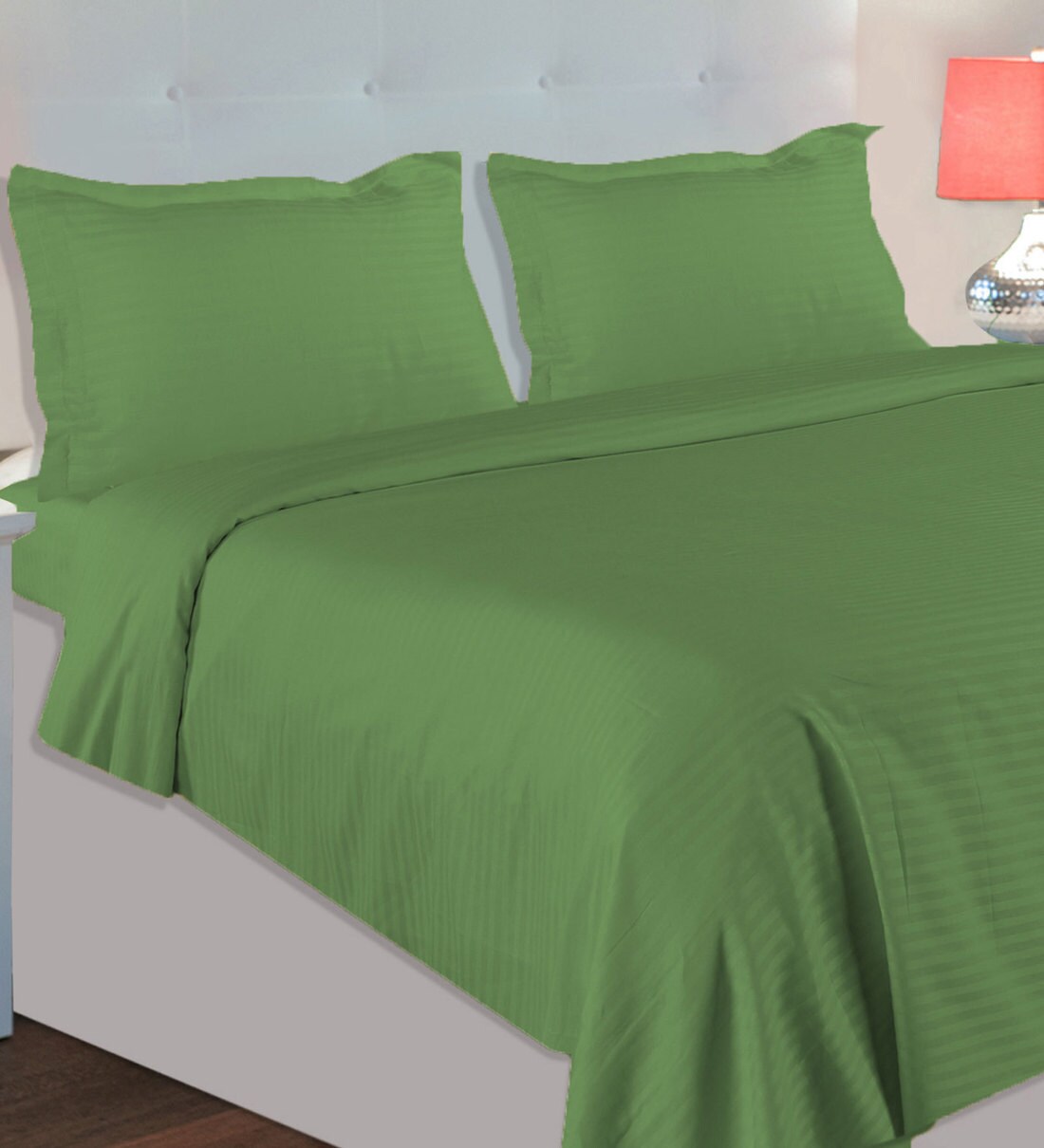 Buy Satin Cotton 210TC King Size Bedsheet With 2 Pillow Covers by Haus