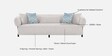 Salford Boucle Fabric 3 Seater Sofa in Snow White Colour