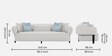 Salford Boucle Fabric 3 Seater Sofa in Snow White Colour
