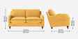 Sally Velvet 2 Seater Sofa in Turmeric Yellow Color