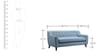 San Bruno Three Seater Sofa in Ice Blue Colour
