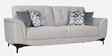 Sandora Velvet Fabric 3 Seater Sofa Set In Light Grey Colour