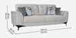 Sandora Velvet Fabric 3 Seater Sofa Set In Light Grey Colour