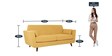 Santiago Fabric 3 Seater Sofa In Camel Yellow Colour