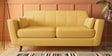 Santiago Fabric 3 Seater Sofa In Camel Yellow Colour
