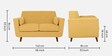 Santiago Fabric 2 Seater Sofa In Camel Yellow Colour