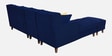 Santiago Fabric 6 Seater LHS Sectional Sofa with Ottoman in Blue Colour