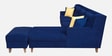 Santiago Fabric 6 Seater LHS Sectional Sofa with Ottoman in Blue Colour