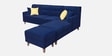 Santiago Fabric 6 Seater LHS Sectional Sofa with Ottoman in Blue Colour