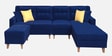 Santiago Fabric 6 Seater LHS Sectional Sofa with Ottoman in Blue Colour