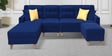 Santiago Fabric 6 Seater RHS Sectional Sofa with Ottoman in Blue Colour