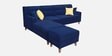 Santiago Fabric 6 Seater RHS Sectional Sofa with Ottoman in Blue Colour