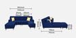 Santiago Fabric 6 Seater RHS Sectional Sofa with Ottoman in Blue Colour
