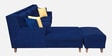 Santiago Fabric 6 Seater RHS Sectional Sofa with Ottoman in Blue Colour