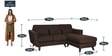 Santiago Fabric LHS Sectional Sofa (2 + Lounger) In Chestnut Brown Colour
