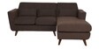 Santiago Fabric LHS Sectional Sofa (2 + Lounger) In Chestnut Brown Colour