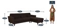 Santiago Fabric LHS Sectional Sofa (3 + Lounger) In Chestnut Brown Colour