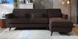 Santiago Fabric LHS Sectional Sofa (3 + Lounger) In Chestnut Brown Colour
