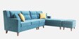 Santiago Fabric 6 Seater LHS Sectional Sofa with Ottoman in Green Colour