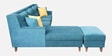 Santiago Fabric 6 Seater LHS Sectional Sofa with Ottoman in Green Colour