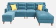 Santiago Fabric 6 Seater LHS Sectional Sofa with Ottoman in Green Colour