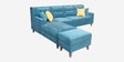 Santiago Fabric 6 Seater RHS Sectional Sofa with Ottoman in Green Colour