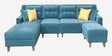 Santiago Fabric 6 Seater RHS Sectional Sofa with Ottoman in Green Colour