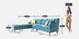 Santiago Fabric 6 Seater RHS Sectional Sofa with Ottoman in Green Colour
