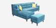 Santiago Fabric 6 Seater RHS Sectional Sofa with Ottoman in Green Colour