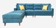 Santiago Fabric 6 Seater RHS Sectional Sofa with Ottoman in Green Colour